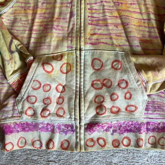 Artsy unique hand painted Cotton hoodie size S - Picture 2 of 7